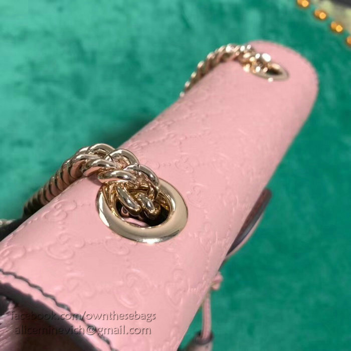 Gucci GG Guccissima Leather Mini Emily Crossbody Bag Pink 449636