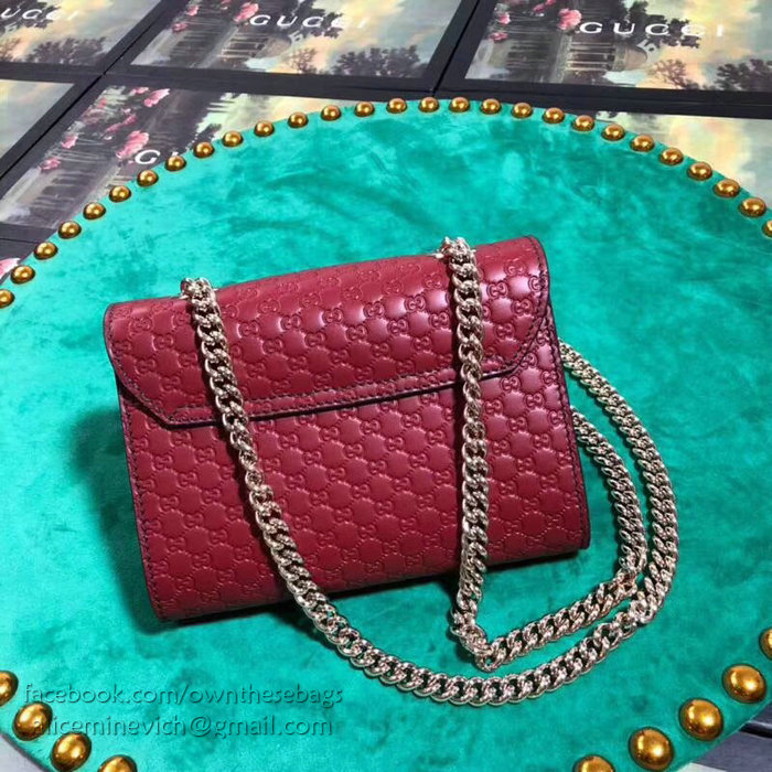 Gucci GG Guccissima Leather Mini Emily Crossbody Bag Red 449636