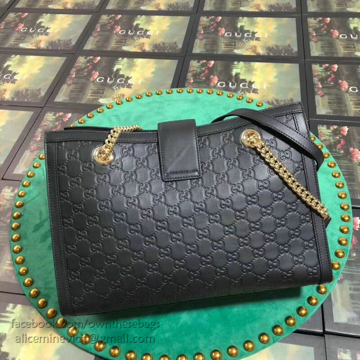 Gucci GG Guccissima Leather Shoulder Bag Black 479197
