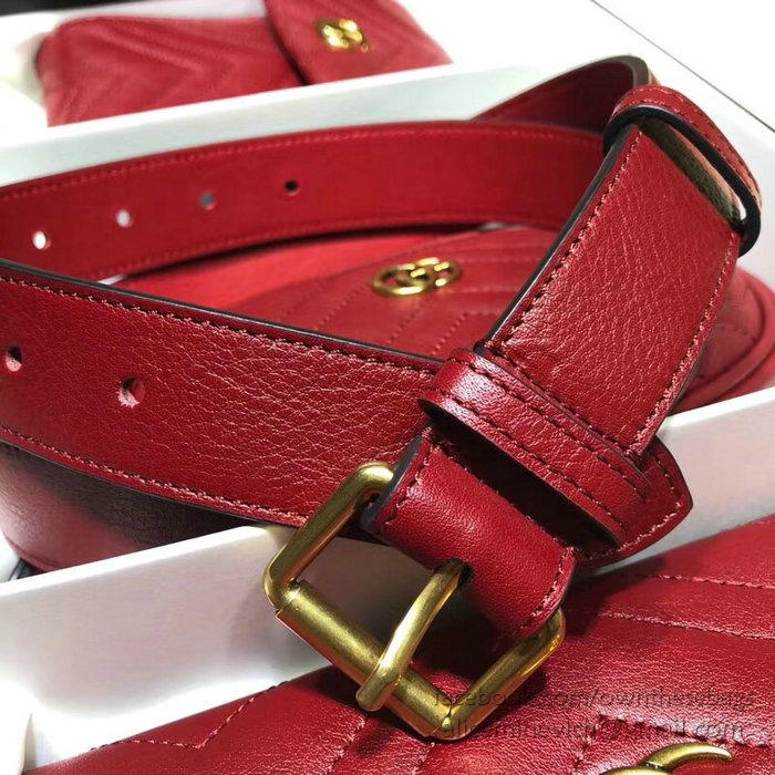 Gucci GG Marmont Matelasse Belt Bag Red 524597
