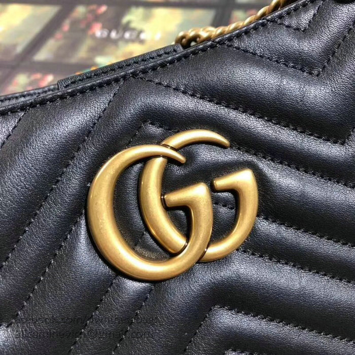 Gucci GG Marmont Matelasse Shoulder Bag Black 453569