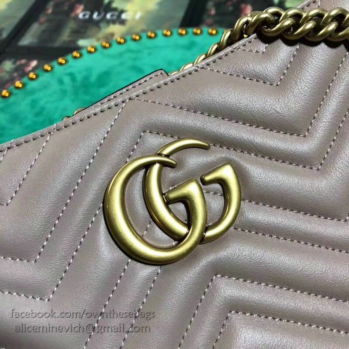 Gucci GG Marmont Matelasse Shoulder Bag Nude 453569