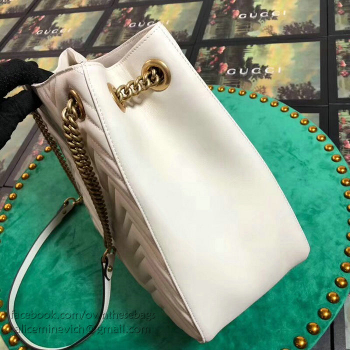 Gucci GG Marmont Matelasse Shoulder Bag White 453569