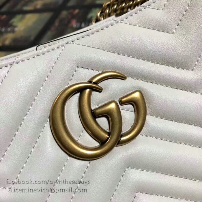 Gucci GG Marmont Matelasse Shoulder Bag White 453569
