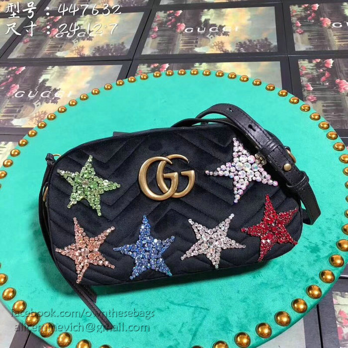 Gucci GG Marmont Star Small Shoulder Bag Black 447632