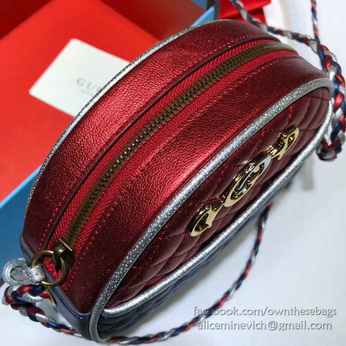 Gucci Laminated Leather Mini Bag Blue and Red 534951