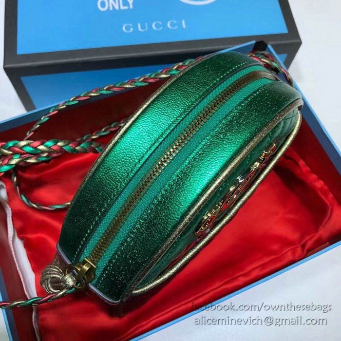 Gucci Laminated Leather Mini Bag Red and Green 534951