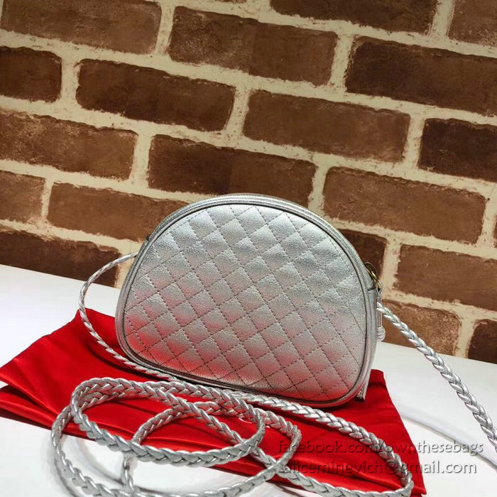 Gucci Laminated Leather Mini Bag Silver 534951