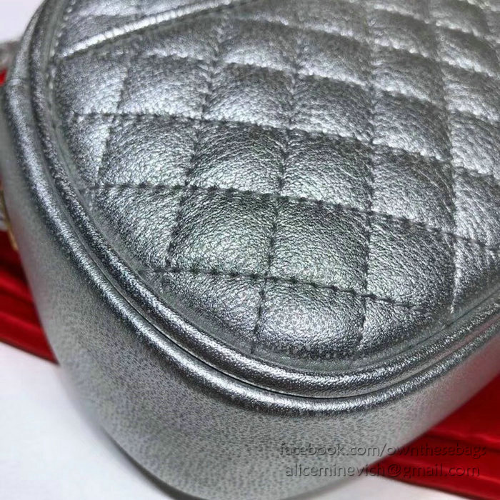 Gucci Laminated Leather Mini Bag Silver 534951