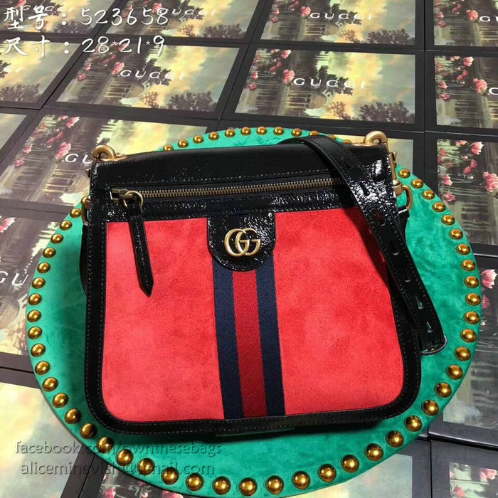 Gucci Leather Shoulder Bag Red 523658