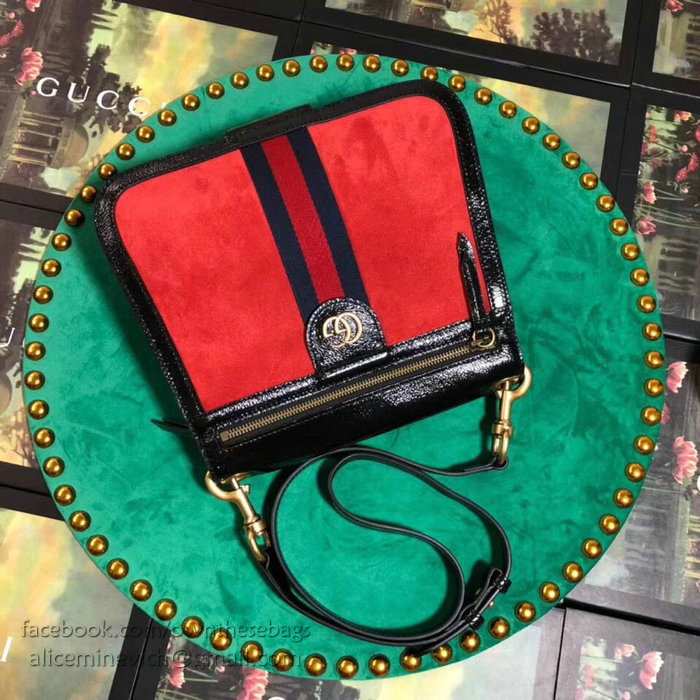 Gucci Leather Shoulder Bag Red 523658