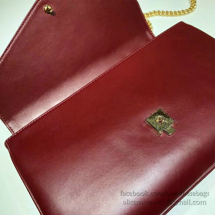Gucci Medium Shoulder Bag with Tiger Head Burgundy 537241