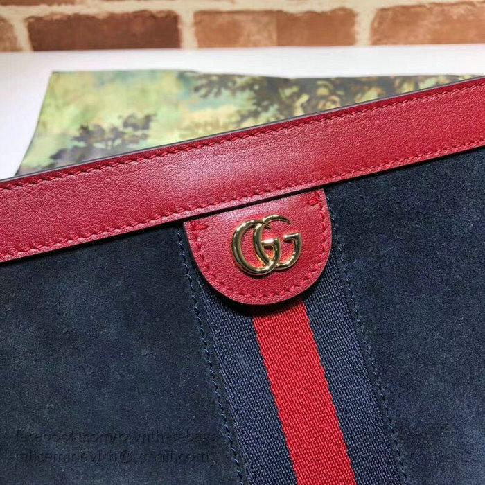 Gucci Ophidia Suede Medium Shoulder Bag Blue 503876