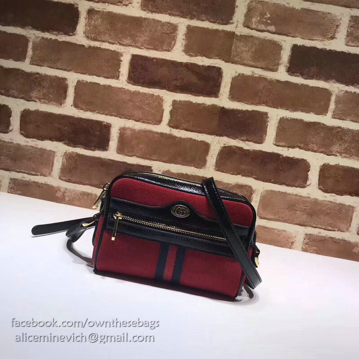 Gucci Ophidia Suede Mini Shoulder Bag Red 517350