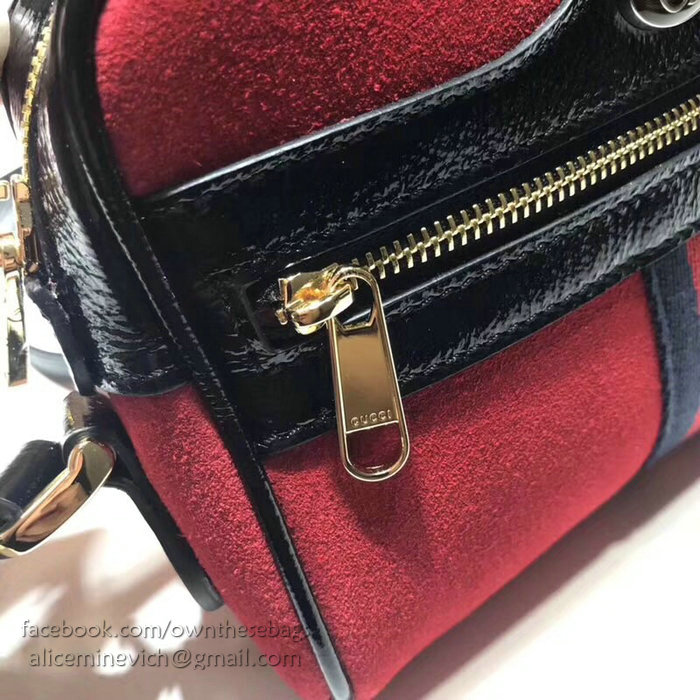 Gucci Ophidia Suede Mini Shoulder Bag Red 517350