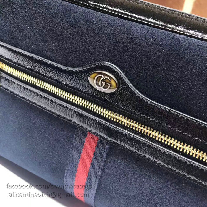 Gucci Ophidia Suede Small Shoulder Bag Blue 517080