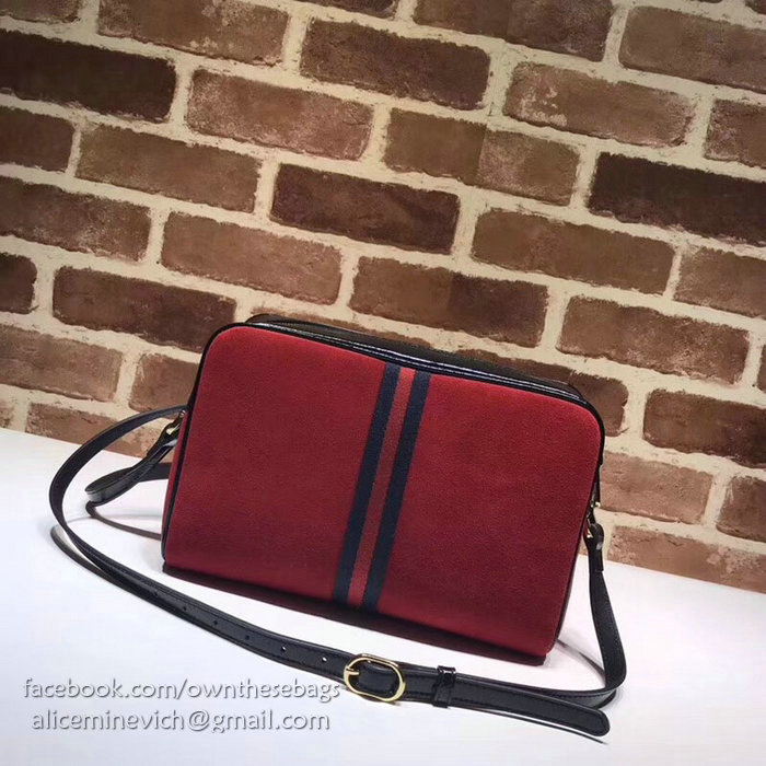 Gucci Ophidia Suede Small Shoulder Bag Red 517080