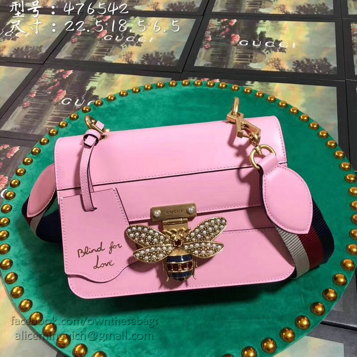 Gucci Queen Margaret Leather Shoulder Bag Pink 476542