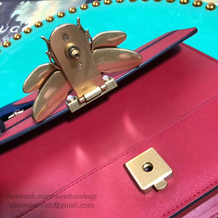 Gucci Queen Margaret Leather Shoulder Bag Red 476542