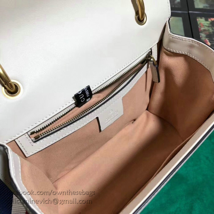 Gucci Queen Margaret Leather Shoulder Bag White 476542