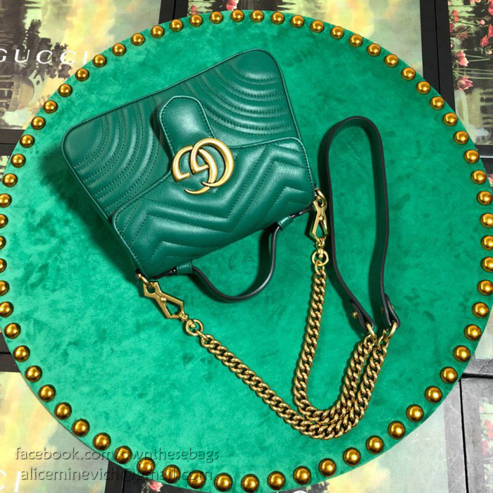 Gucci GG Marmont Mini Top Handle Bag Green 547260