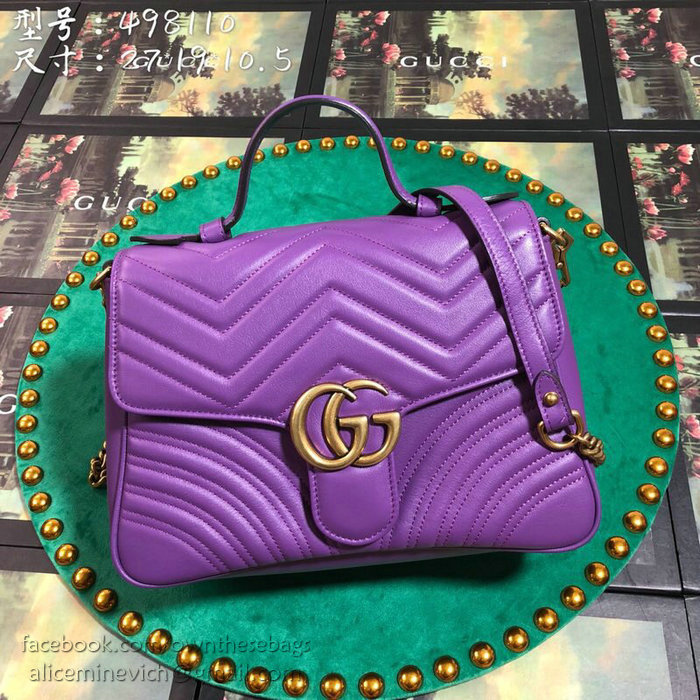 Gucci GG Marmont Small Shoulder Bag Purple 498110