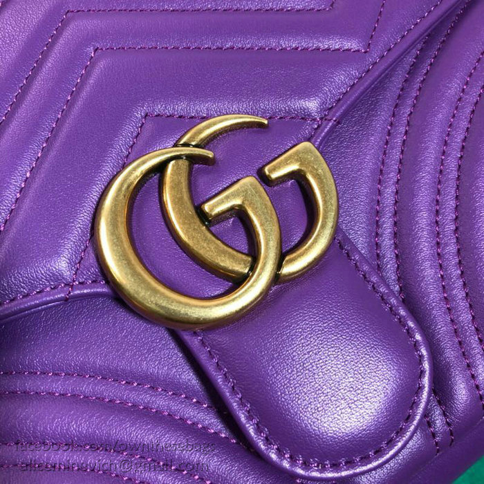 Gucci GG Marmont Small Shoulder Bag Purple 498110