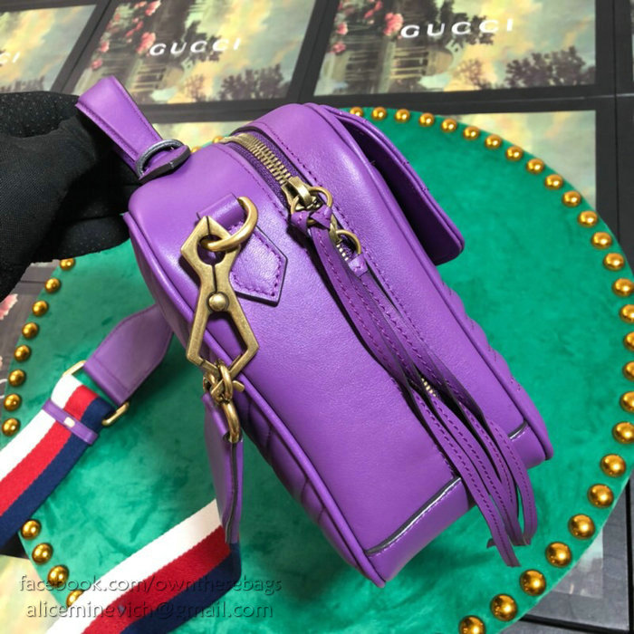 Gucci GG Marmont Small Top Handle Bag Purple 498100