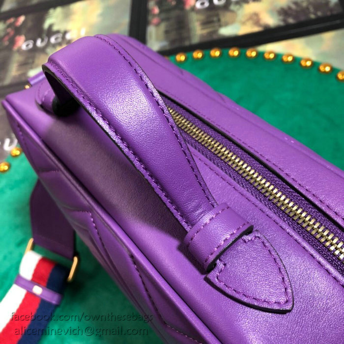 Gucci GG Marmont Small Top Handle Bag Purple 498100