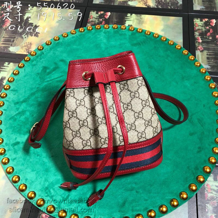 Gucci GG Supreme Bucket Bag Red 550620