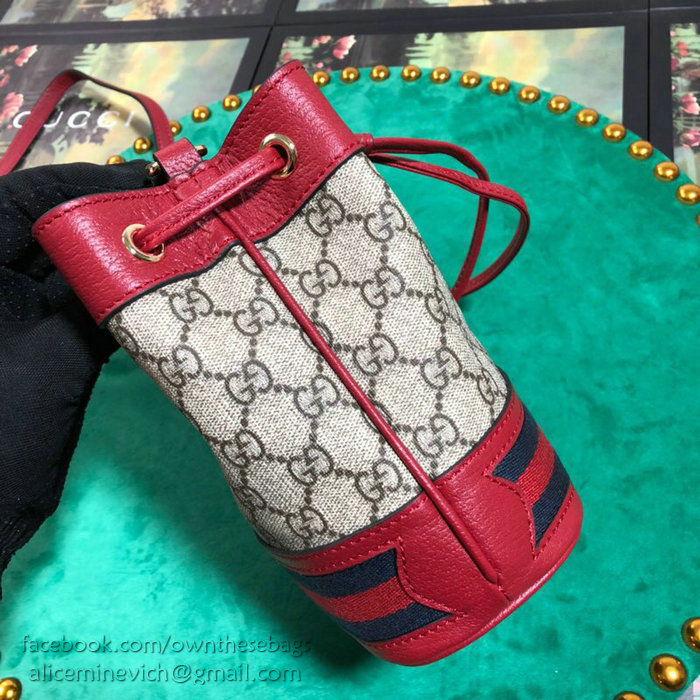 Gucci GG Supreme Bucket Bag Red 550620