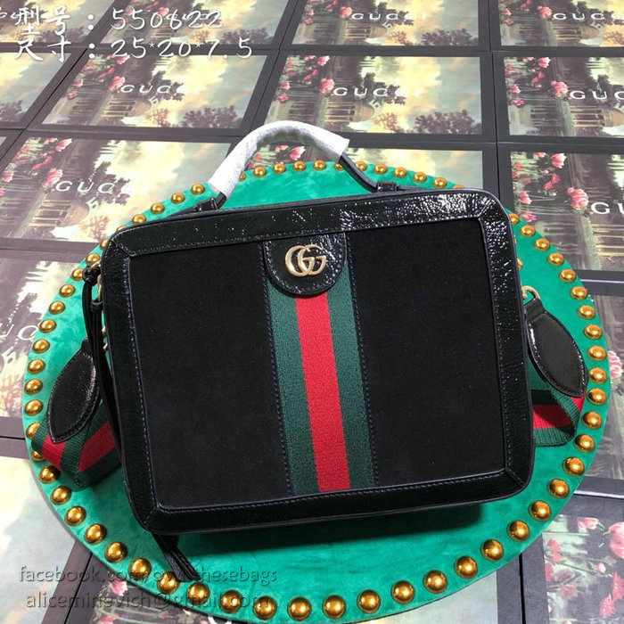 Gucci Ophidia Suede Small Shoulder Bag Black 550622