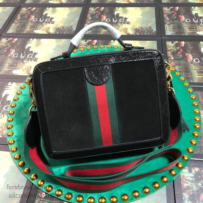 Gucci Ophidia Suede Small Shoulder Bag Black 550622