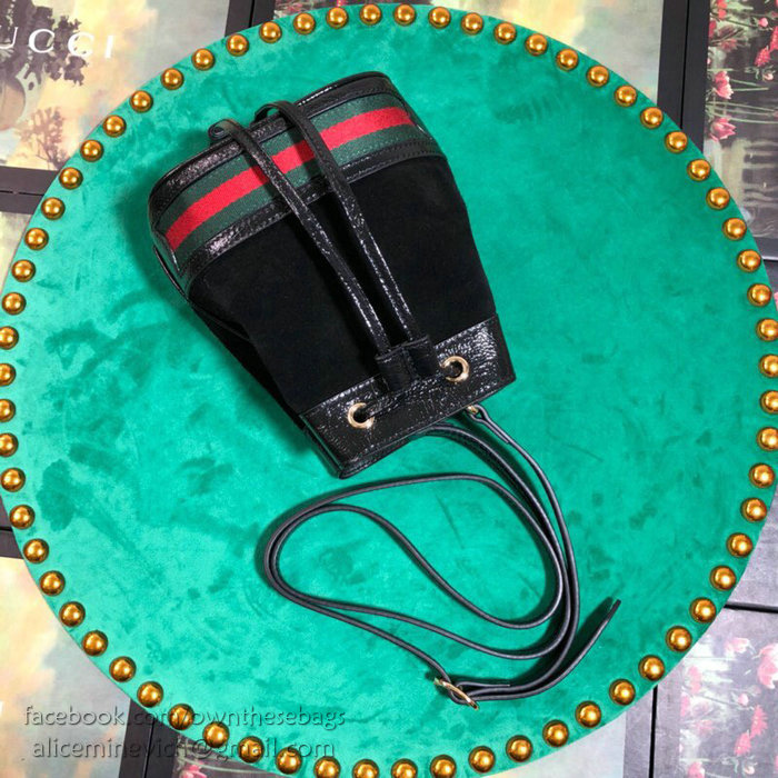 Gucci Suede Bucket Bag Black 550620