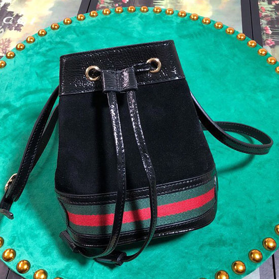 Gucci Suede Bucket Bag Black 550620