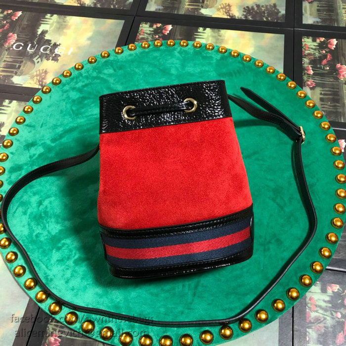 Gucci Suede Bucket Bag Red 550620