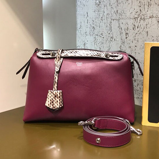 Fendi By The Way Regular Boston Bag Burgundy F871491