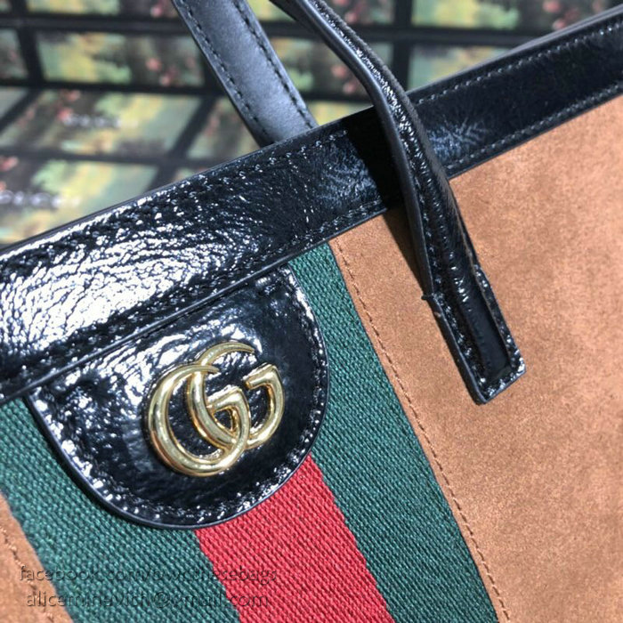 Gucci Ophidia Suede Tote Bag Brown 524536