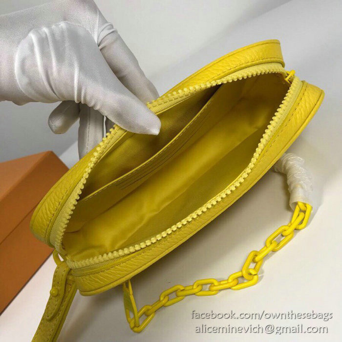 Louis Vuitton Calfskin Clutch Yellow M44458