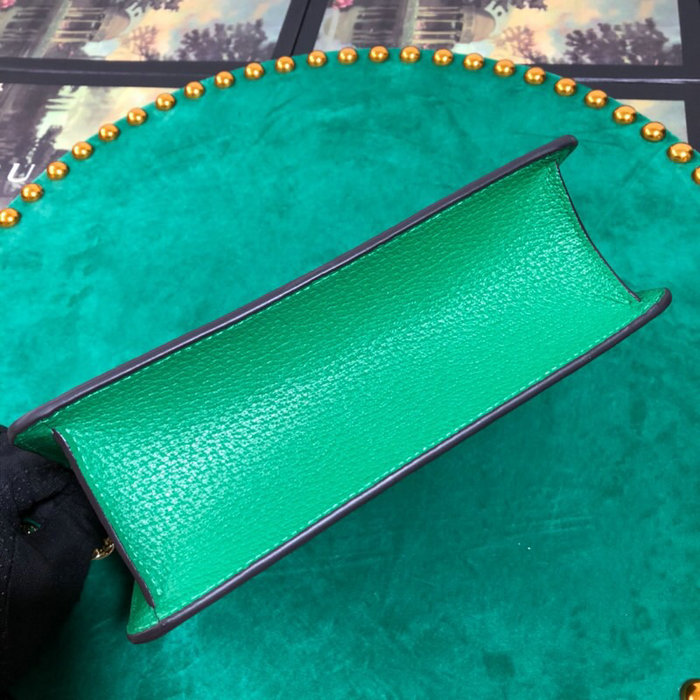Gucci Embroidered Small Shoulder Bag Green 499617