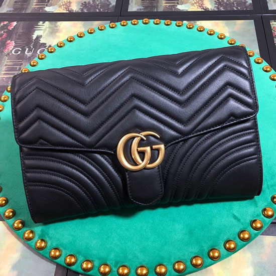 Gucci GG Marmont Clutch Black 498079