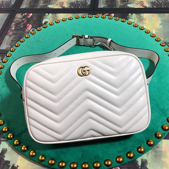 Gucci GG Marmont Matelasse Belt Bag White 523380