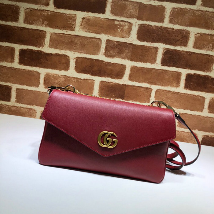 Gucci Medium Double Shoulder Bag Black and Red 524822