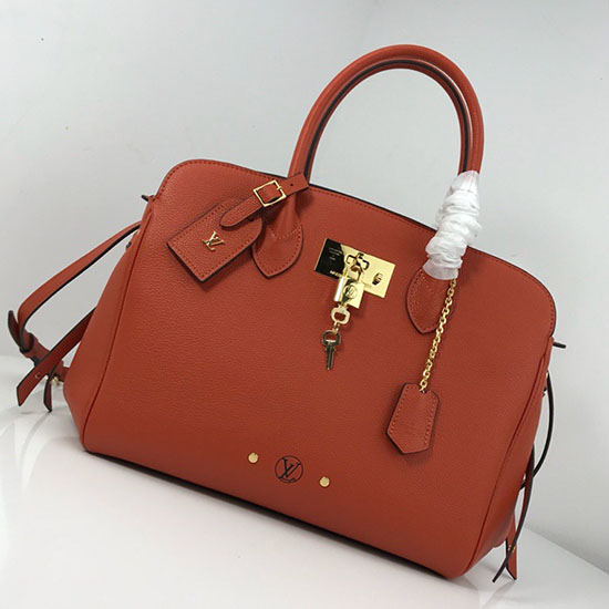 Louis Vuitton Veau Nuage Leather Milla MM Orange M51685