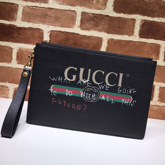 Gucci Leather Pouch Black 494320