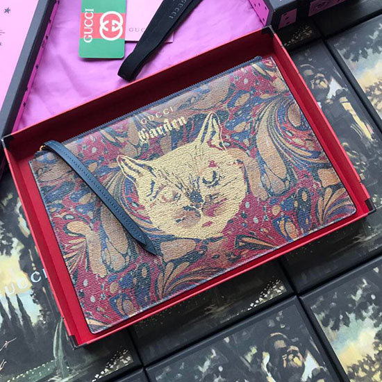 Gucci Leather Pouch Blue 516928