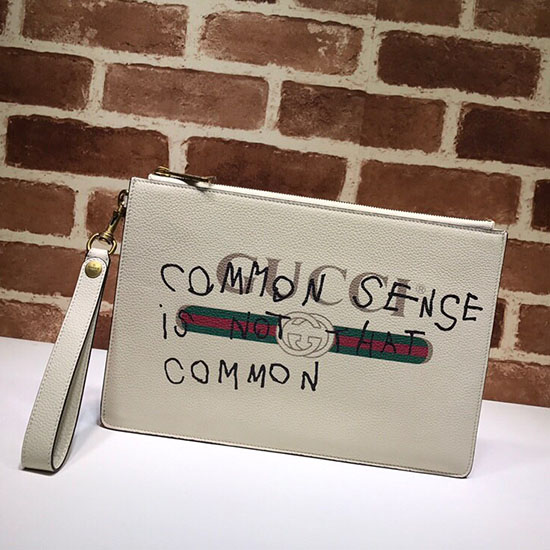 Gucci Leather Pouch White 494320