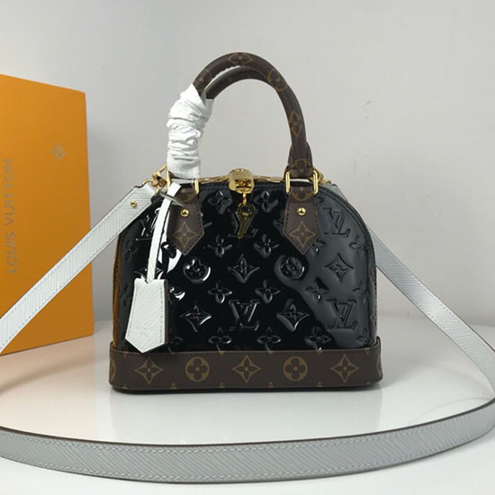 Louis Vuitton Monogram Vernis Alma BB Noir M44389