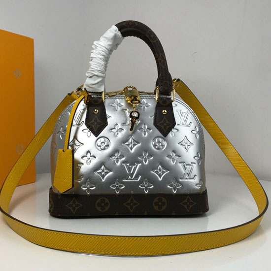 Louis Vuitton Monogram Vernis Alma BB Silver M44389