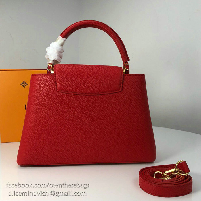 Louis Vuitton Taurillon Leather Capucines PM Red M52451